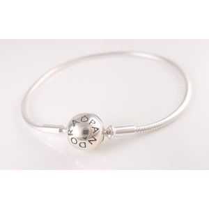 ESSENCE Authentic PANDORA Silver SMOOTH Chain LOGO BRACELET 596000 NEW in BOX!